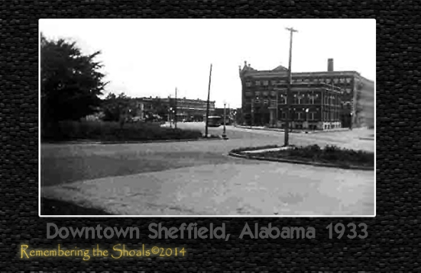 Photo of downtown Sheffield Alabama in 1933
